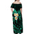 Polynesian Hawaii Off Shoulder Maxi Dress Niihau Islands with Pacific Plumeria Turquoise Vibe LT9 - Polynesian Pride