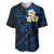 Hawaii Baseball Jersey Molokai Islands Polynesian Sunset Plumeria Blue Vibe LT9 Blue - Polynesian Pride