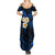 Hawaii Summer Maxi Dress Molokai Islands Polynesian Sunset Plumeria Blue Vibe LT9 - Polynesian Pride