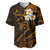 Hawaii Baseball Jersey Molokai Islands Polynesian Sunset Plumeria Gold Vibe LT9 Gold - Polynesian Pride