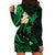 Hawaii Hoodie Dress Molokai Islands Polynesian Sunset Plumeria Green Vibe LT9 - Polynesian Pride