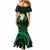 Hawaii Mermaid Dress Molokai Islands Polynesian Sunset Plumeria Green Vibe LT9 - Polynesian Pride