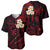 Polynesian Hawaii Baseball Jersey Molokai Islands with Pacific Plumeria Red Vibe LT9 - Polynesian Pride