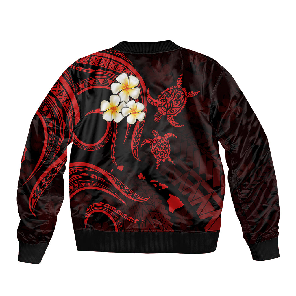 Polynesian Hawaii Bomber Jacket Molokai Islands with Pacific Plumeria Red Vibe LT9 - Polynesian Pride