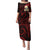 Polynesian Hawaii Puletasi Molokai Islands with Pacific Plumeria Red Vibe LT9 Long Dress Red - Polynesian Pride