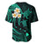 Polynesian Hawaii Baseball Jersey Molokai Islands with Pacific Plumeria Turquoise Vibe LT9 - Polynesian Pride