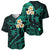 Polynesian Hawaii Baseball Jersey Molokai Islands with Pacific Plumeria Turquoise Vibe LT9 - Polynesian Pride