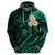 Polynesian Hawaii Hoodie Molokai Islands with Pacific Plumeria Turquoise Vibe LT9 - Polynesian Pride