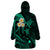 Polynesian Hawaii Wearable Blanket Hoodie Molokai Islands with Pacific Plumeria Turquoise Vibe LT9 - Polynesian Pride