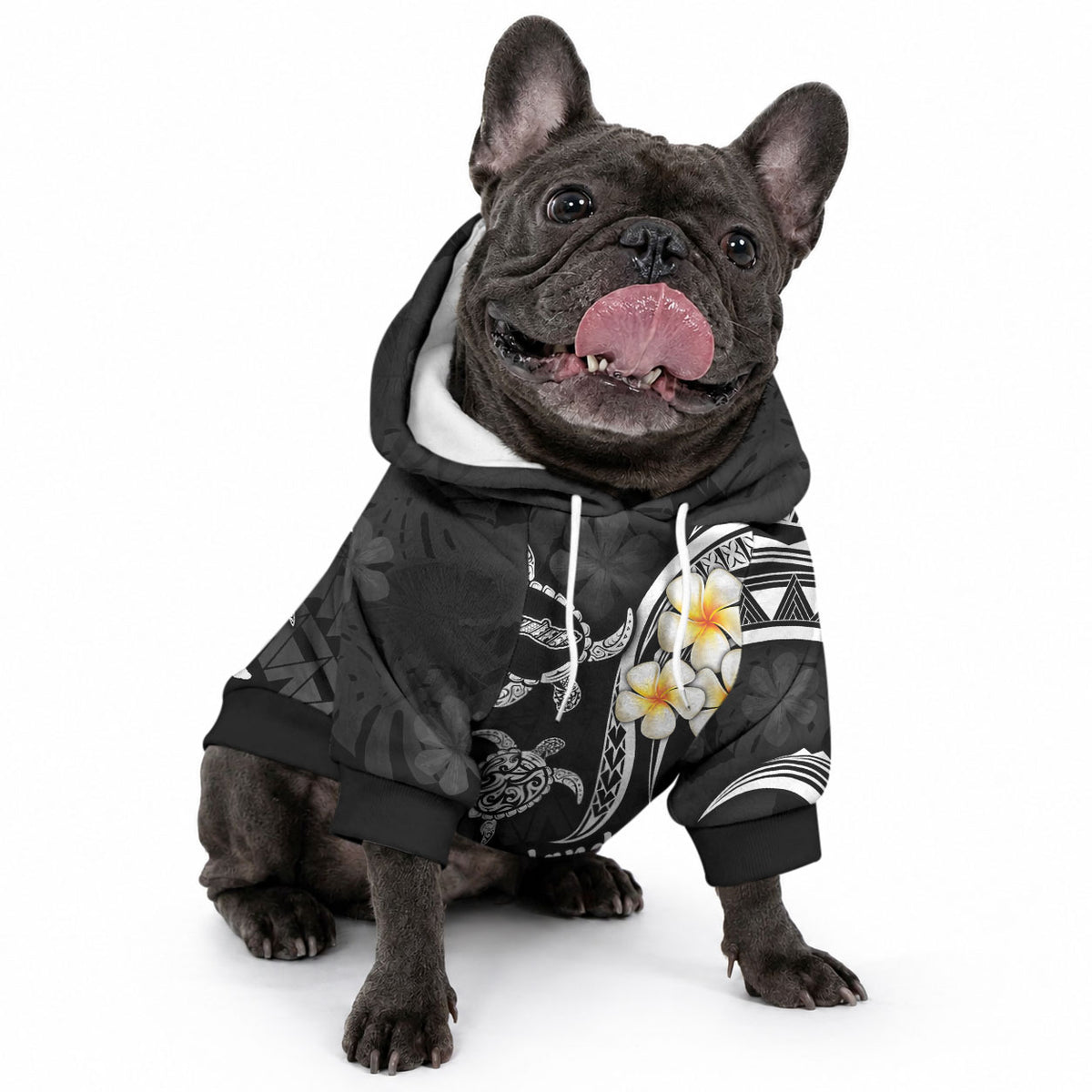 Polynesian Hawaii Molokai Islands Pet Hoodie with Pacific Plumeria White Vibe LT9 - Polynesian Pride