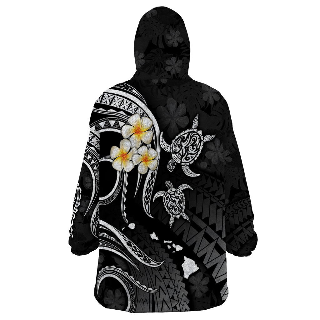 Polynesian Hawaii Wearable Blanket Hoodie Molokai Islands with Pacific Plumeria White Vibe LT9 - Polynesian Pride