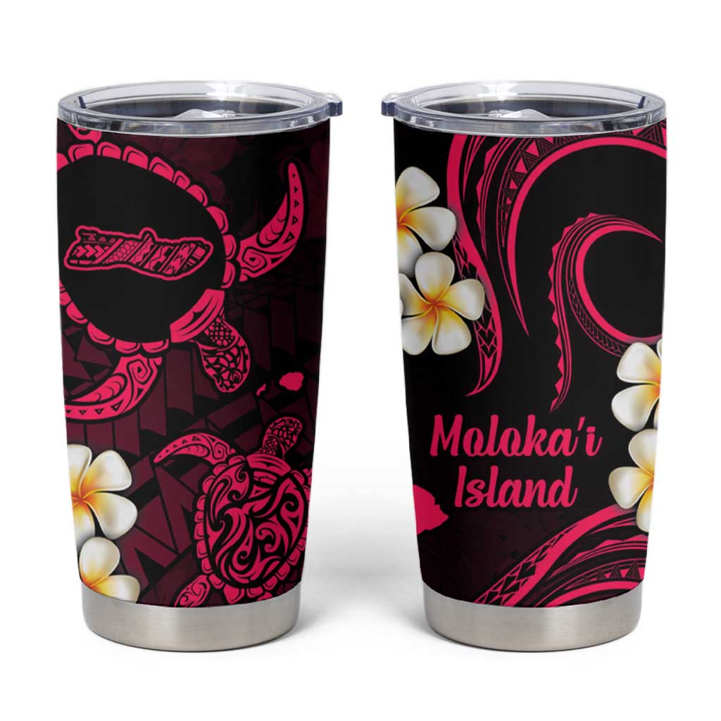 Hawaii Molokai Islands Pacific Plumeria Tumbler Cup Pink Polynesian Tattoo LT9 Pink - Polynesian Pride