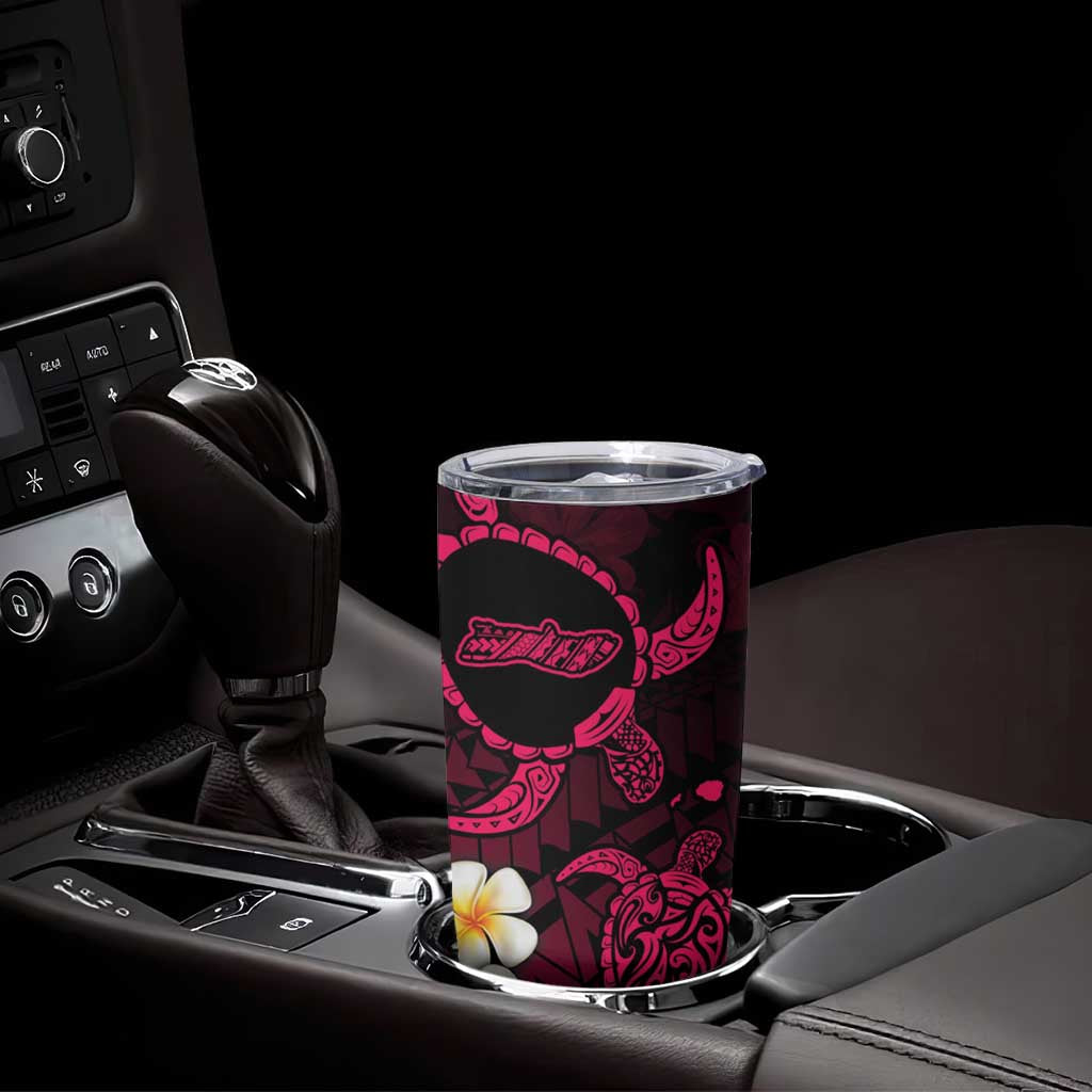 Hawaii Molokai Islands Pacific Plumeria Tumbler Cup Pink Polynesian Tattoo LT9 - Polynesian Pride