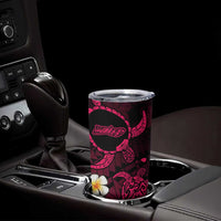 Hawaii Molokai Islands Pacific Plumeria Tumbler Cup Pink Polynesian Tattoo LT9 - Polynesian Pride
