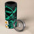 Hawaii Molokaʻi Islands Pacific Plumeria 4 in 1 Can Cooler Tumbler Turquoise Polynesian Tattoo