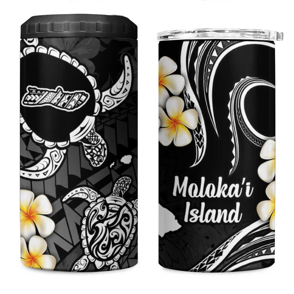 Hawaii Molokai Islands Pacific Plumeria 4 in 1 Can Cooler Tumbler White Polynesian Tattoo LT9 One Size: 16 oz White - Polynesian Pride
