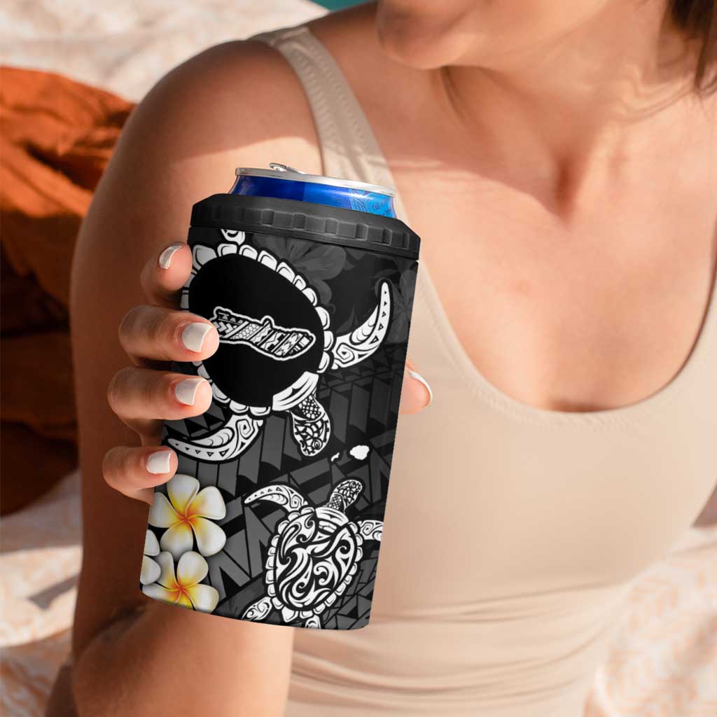 Hawaii Molokai Islands Pacific Plumeria 4 in 1 Can Cooler Tumbler White Polynesian Tattoo LT9 - Polynesian Pride