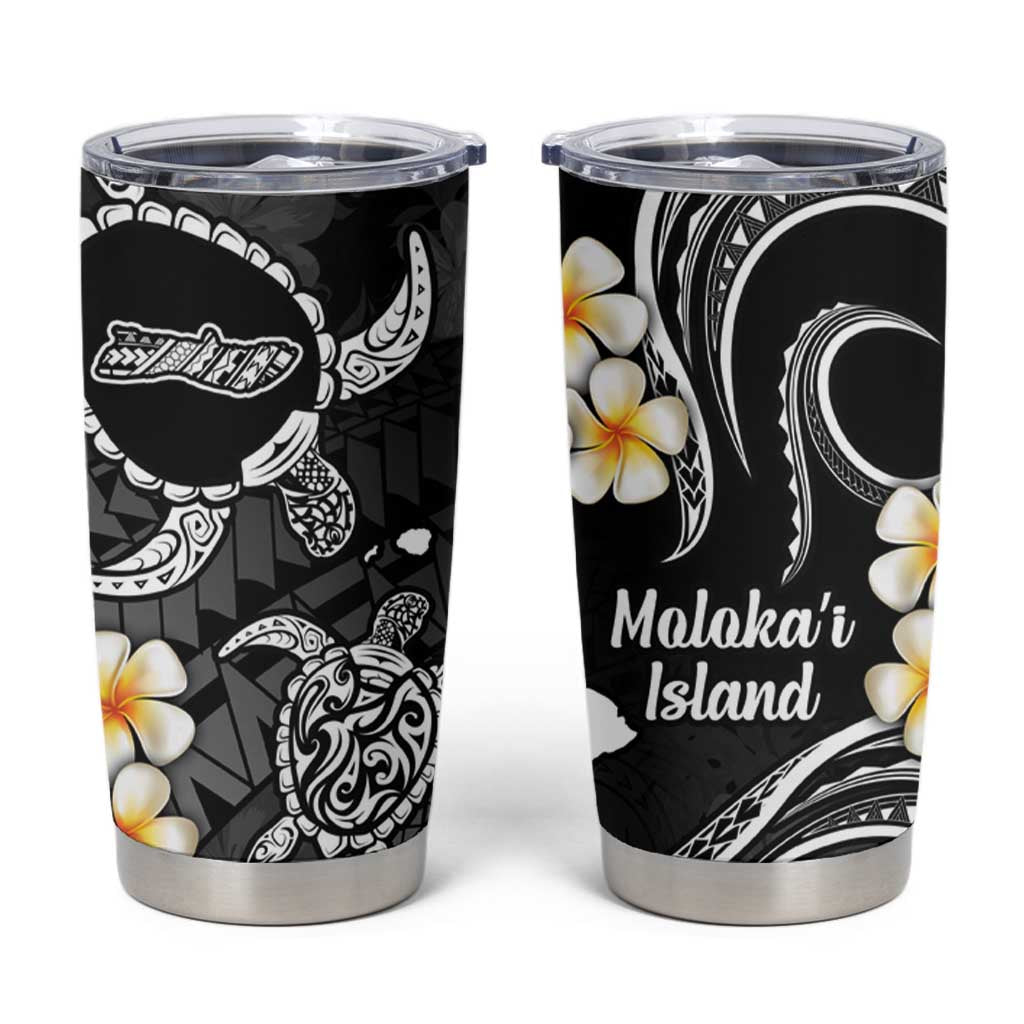 Hawaii Molokai Islands Pacific Plumeria Tumbler Cup White Polynesian Tattoo LT9 White - Polynesian Pride