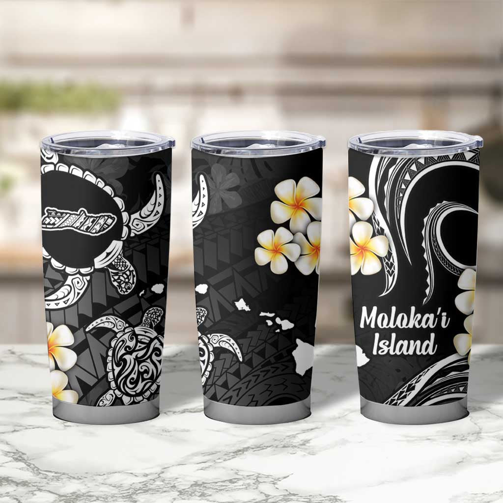 Hawaii Molokai Islands Pacific Plumeria Tumbler Cup White Polynesian Tattoo LT9 - Polynesian Pride
