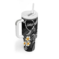 Hawaii Molokai Islands Pacific Plumeria Tumbler With Handle White Polynesian Tattoo LT9 - Polynesian Pride