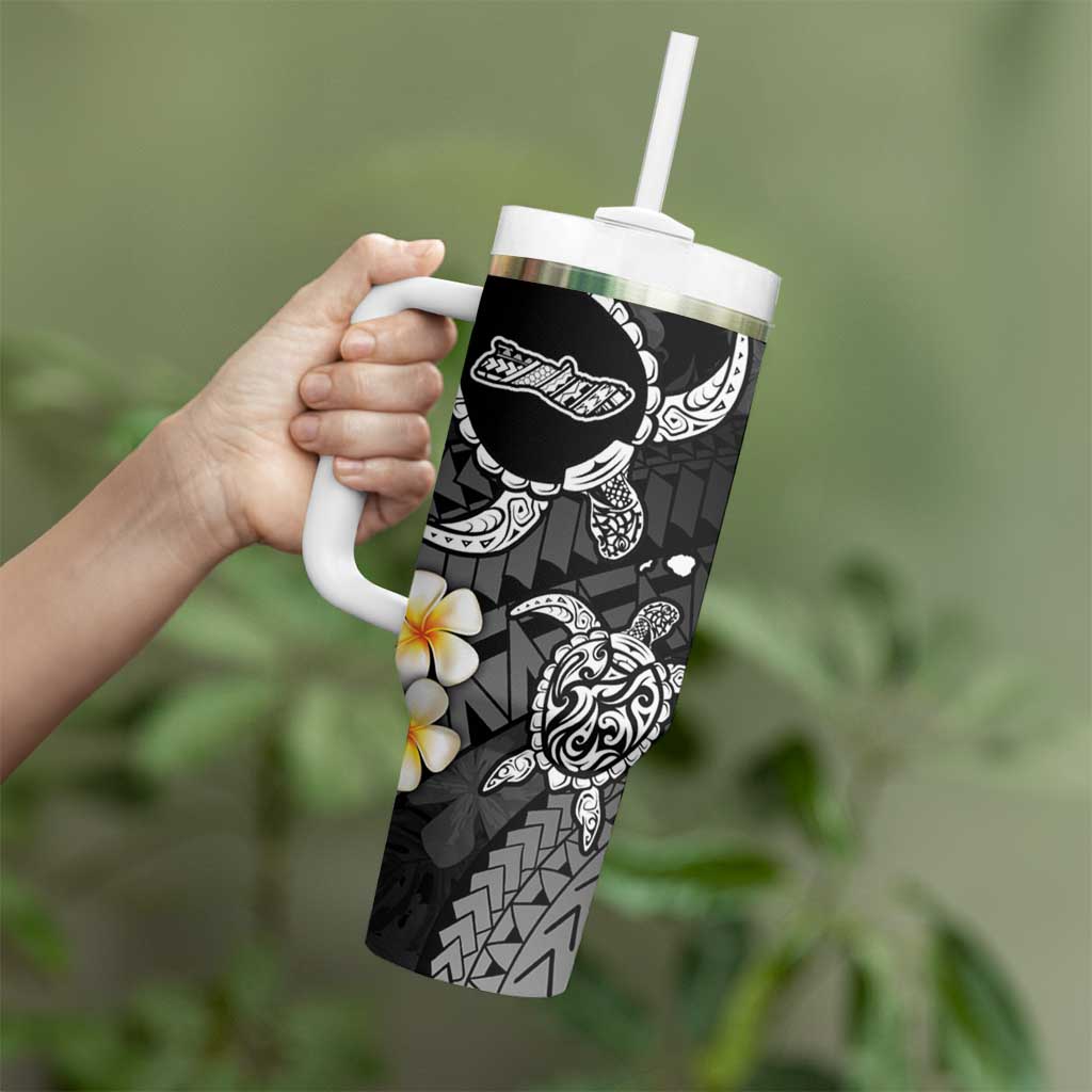 Hawaii Molokai Islands Pacific Plumeria Tumbler With Handle White Polynesian Tattoo LT9 - Polynesian Pride