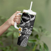 Hawaii Molokai Islands Pacific Plumeria Tumbler With Handle White Polynesian Tattoo LT9 - Polynesian Pride