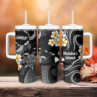 Hawaii Molokai Islands Pacific Plumeria Tumbler With Handle White Polynesian Tattoo LT9 - Polynesian Pride