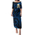 Hawaii Puletasi Lanai Islands Polynesian Sunset Plumeria Blue Vibe LT9 Long Dress Blue - Polynesian Pride