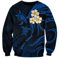 Hawaii Sweatshirt Lanai Islands Polynesian Sunset Plumeria Blue Vibe LT9 Unisex Blue - Polynesian Pride