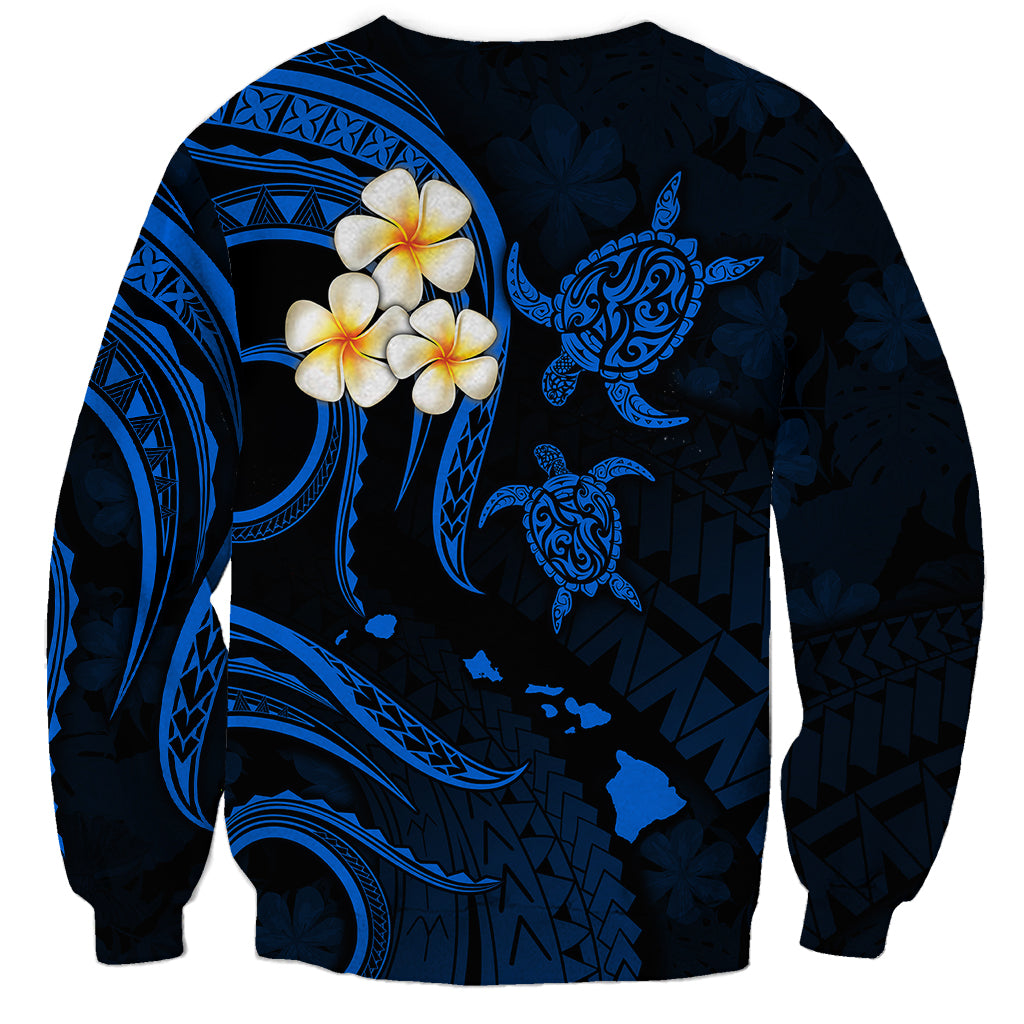 Hawaii Sweatshirt Lanai Islands Polynesian Sunset Plumeria Blue Vibe LT9 - Polynesian Pride
