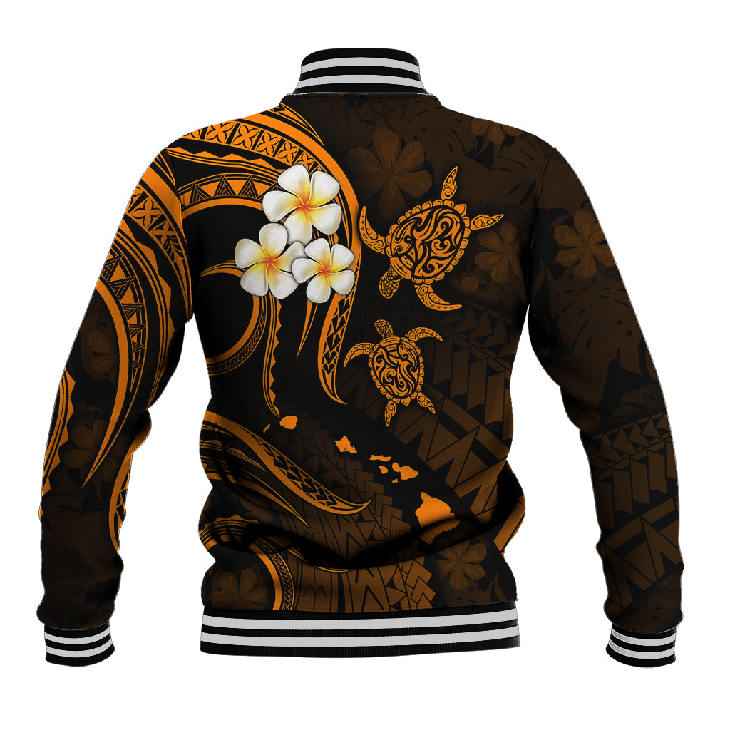 Hawaii Baseball Jacket Lanai Islands Polynesian Sunset Plumeria Gold Vibe LT9 - Polynesian Pride