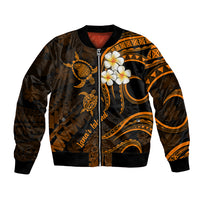 Hawaii Bomber Jacket Lanai Islands Polynesian Sunset Plumeria Gold Vibe LT9 Unisex Gold - Polynesian Pride
