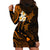 Hawaii Hoodie Dress Lanai Islands Polynesian Sunset Plumeria Gold Vibe LT9 - Polynesian Pride