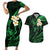 Hawaii Couples Short Sleeve Bodycon Dress and Hawaiian Shirt Lanai Islands Polynesian Sunset Plumeria Green Vibe LT9 Green - Polynesian Pride