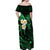 Hawaii Off Shoulder Maxi Dress Lanai Islands Polynesian Sunset Plumeria Green Vibe LT9 - Polynesian Pride