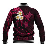 Hawaii Baseball Jacket Lanai Islands Polynesian Sunset Plumeria Pink Vibe LT9 - Polynesian Pride