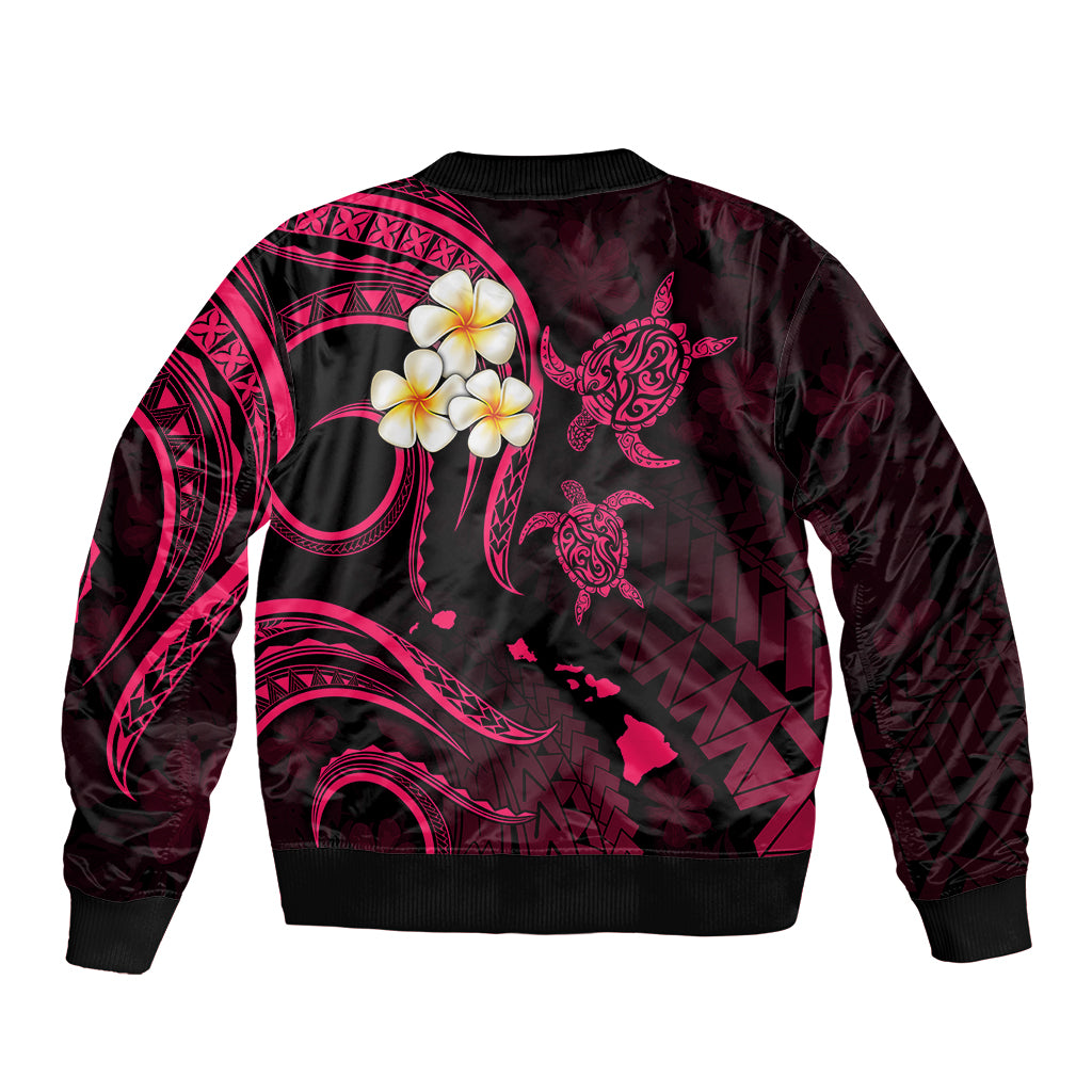 Hawaii Bomber Jacket Lanai Islands Polynesian Sunset Plumeria Pink Vibe LT9 - Polynesian Pride