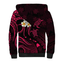 Hawaii Sherpa Hoodie Lanai Islands Polynesian Sunset Plumeria Pink Vibe LT9 - Polynesian Pride