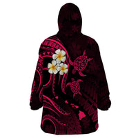 Hawaii Wearable Blanket Hoodie Lanai Islands Polynesian Sunset Plumeria Pink Vibe LT9 - Polynesian Pride