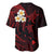 Polynesian Hawaii Baseball Jersey Lanai Islands with Pacific Plumeria Red Vibe LT9 - Polynesian Pride