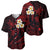 Polynesian Hawaii Baseball Jersey Lanai Islands with Pacific Plumeria Red Vibe LT9 - Polynesian Pride