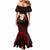 Polynesian Hawaii Mermaid Dress Lanai Islands with Pacific Plumeria Red Vibe LT9 - Polynesian Pride