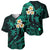 Polynesian Hawaii Baseball Jersey Lanai Islands with Pacific Plumeria Turquoise Vibe LT9 - Polynesian Pride