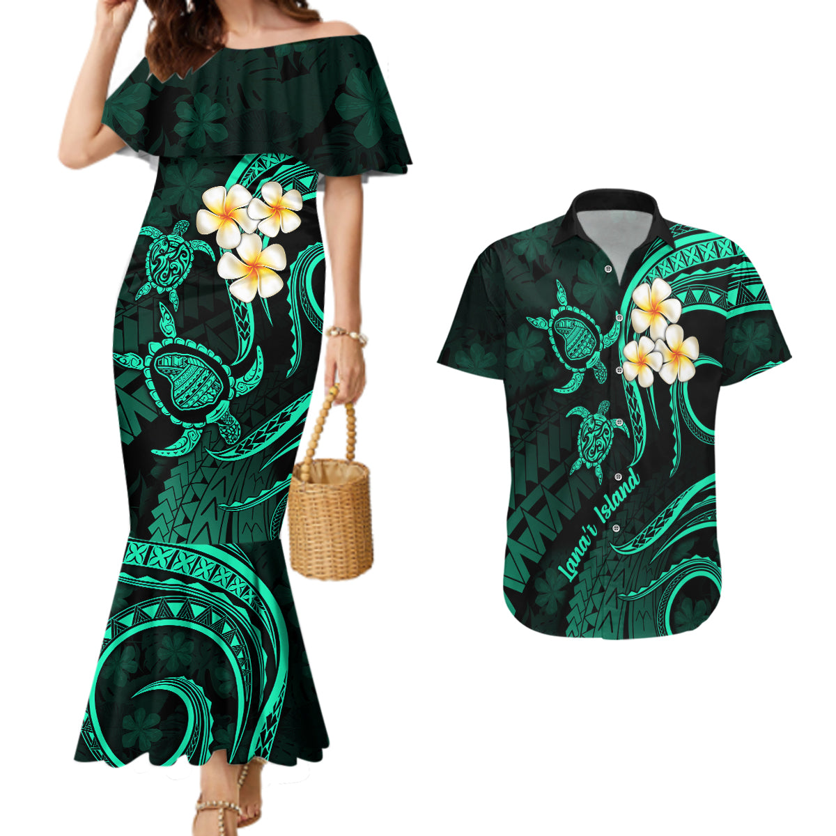 Polynesian Mermaid outlets Dress | Mermaid Hawaiian Style Long Dress