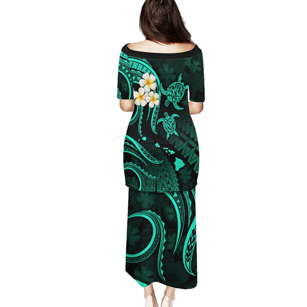 Polynesian Hawaii Puletasi Lanai Islands with Pacific Plumeria Turquoise Vibe LT9 - Polynesian Pride
