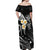 Polynesian Hawaii Off Shoulder Maxi Dress Lanai Islands with Pacific Plumeria White Vibe LT9 - Polynesian Pride