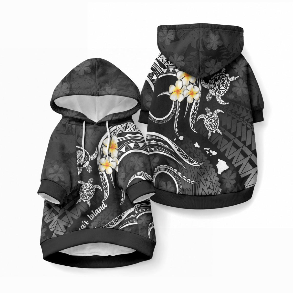 Polynesian Hawaii Lanai Islands Pet Hoodie with Pacific Plumeria White Vibe LT9 Pullover White - Polynesian Pride
