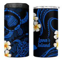 Hawaii Lanai Islands Pacific Plumeria 4 in 1 Can Cooler Tumbler Blue Polynesian Tattoo LT9 One Size: 16 oz Blue - Polynesian Pride