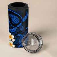 Hawaii Lanai Islands Pacific Plumeria 4 in 1 Can Cooler Tumbler Blue Polynesian Tattoo LT9 - Polynesian Pride