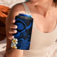 Hawaii Lanai Islands Pacific Plumeria 4 in 1 Can Cooler Tumbler Blue Polynesian Tattoo LT9 - Polynesian Pride